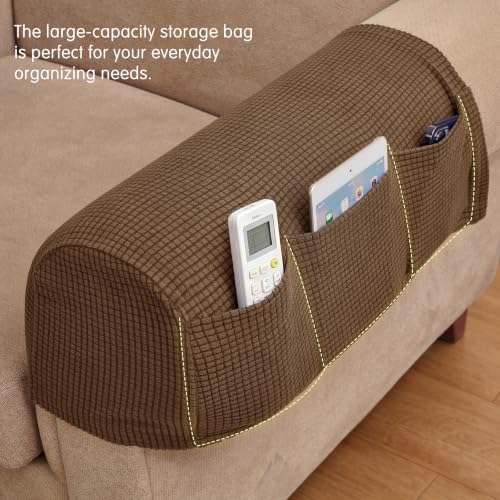 SUBRTEX Stretch Couch Arm Covers Set of 2, Non-Slip Sofa Armrest Slipcovers
