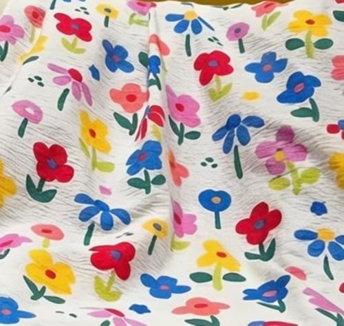 Bedding Fitted Sheet with Deep Pocket Mattress Cover Sheets,Colorful Flowers Printed Fabric Bed Sheets (Floral, Queen)