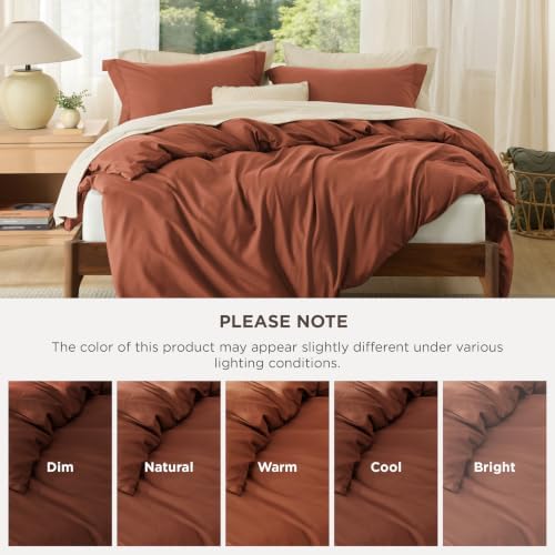 Bedsure Duvet Cover Full Size, Double Brushed Bedding Set, Burnt Orange