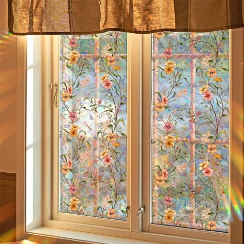 Stained Glass Window Film,17.5" x 78.7" Window Privacy Films
