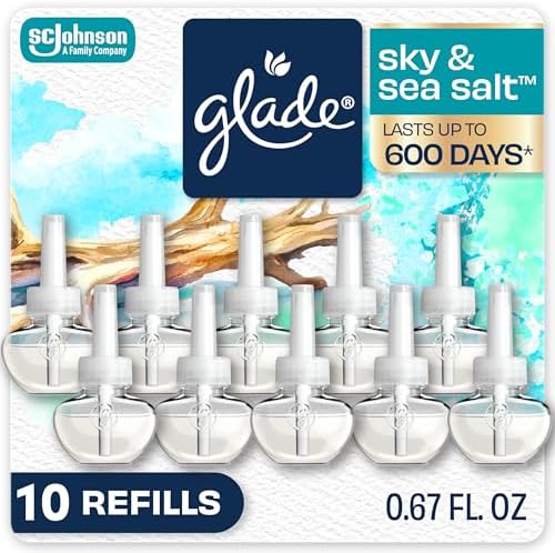 Glade PlugIns Air Freshener Refills, Sky & Sea Salt, 10 Count
