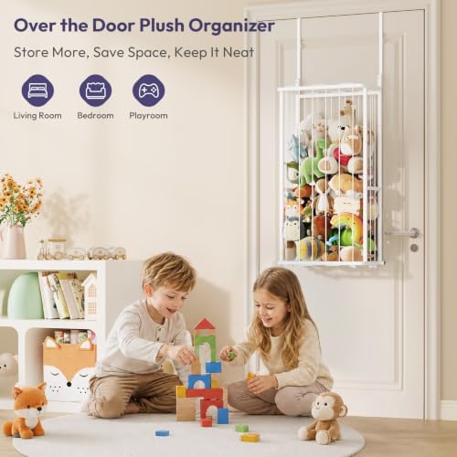 Stuffed Animal Storage, Wall & Door Mounted Plush Toy Organizer