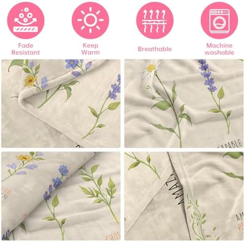Christian/Inspirational/Religious/Spiritual/Birthday Gifts for Women/Adults, First Holy Communion Gifts for Girls, Soft Throw Blankets for Women 50"x 60"