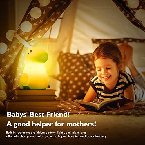 SANKEDOU LED Dinosaur Night Light for Kids, Touch Sensor Silicone 7 Colors