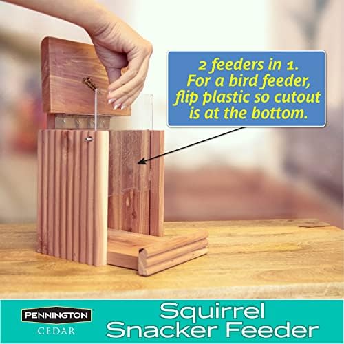 Pennington Cedar Squirrel Snacker Feeder, 2.75 LB Capacity (Pack of 2)