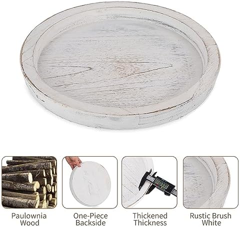 Hanobe Wooden Coffee Table Serving Tray, Farmhouse Candle Holder