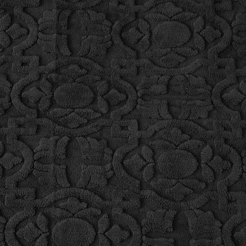 Home Fleece Throw Blanket for Couch, Bed, TV, Party, and Gift - 3D Jacquard Decorative Blankets - Cozy Soft Lightweight Fuzzy Flannel Blanket, All Seasons, 50x70 Inches, Light Black