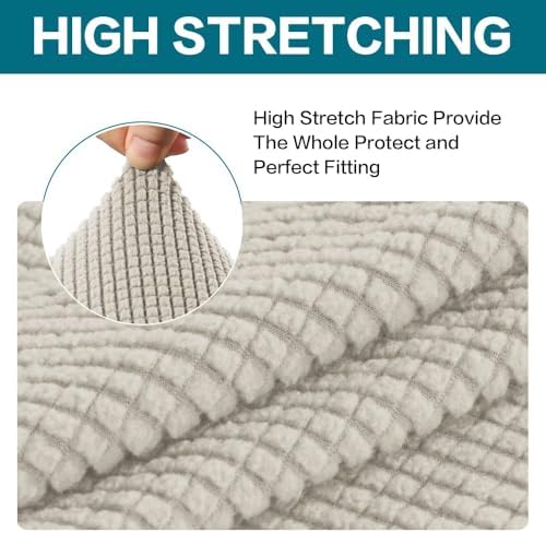 Turquoize 2 Piece Chair Covers Chair Slipcovers for Living Room Small Armchair Chair Cover with Arms Washable Furniture Cover for Chairs Feature Thick Jacquard Fabric (Small Armchair, Island Fossi)