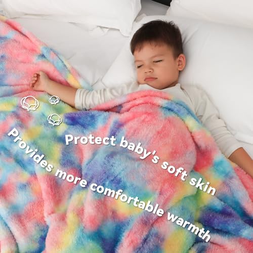 MUGD Rainbow Blanket for Girls, Small Colorful Blanket for Kids 40"x50"
