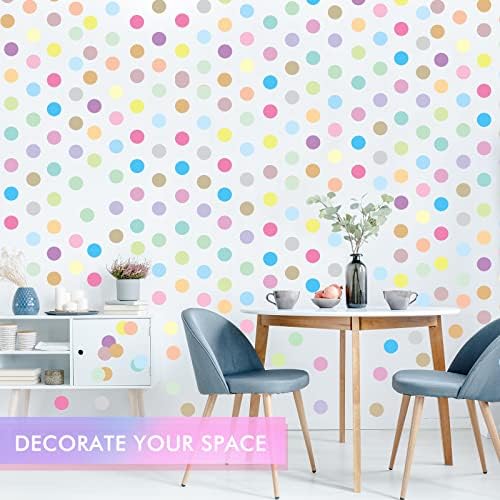 Zonon 240 Pcs 2 Inch Colored Polka Dots Wall Decals, Watercolor