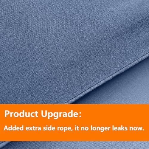 TAIMIT Slate Blue Queen Size Comforter Set - 7 Pieces, Bed in a Bag Bedding Sets with All Season Soft Quilted Warm Fluffy Reversible Comforter,Flat Sheet,Fitted Sheet,2 Pillow Shams,2 Pillowcases