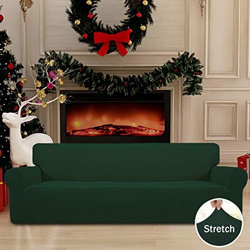 Easy-Going Stretch 4 Seater Oversized Sofa Couch Cover Dark Green