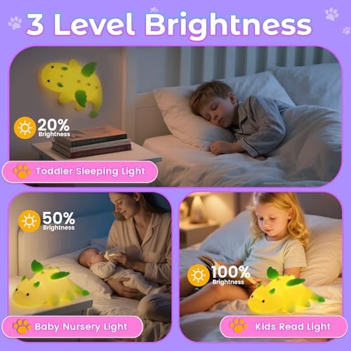 AVEKI Green Dragon Night Light, Cute Baby Lamp Gifts for Kids Boys Girls