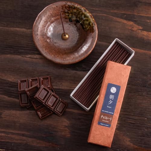 Asayu Japan Chocolate Incense Sticks, Low Smoke Japanese Incense, 20g
