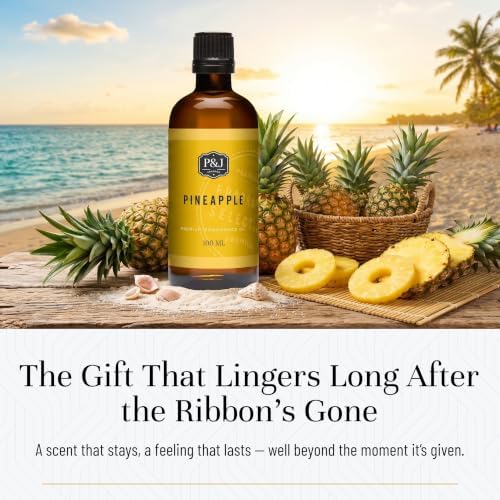 P&J Fragrance Oil | Pineapple Oil 100ml - Candle Scents for Candle Making, Freshie Scent, Soap Making Supplies, Diffuser Oil Scents