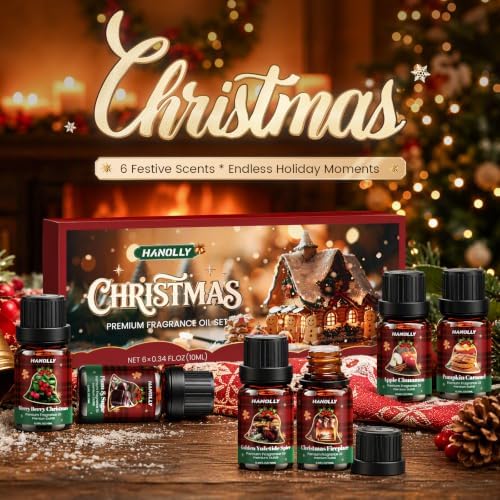 Christmas Fragrance Oil Set - Holiday Essential Oils for Diffuser for Home