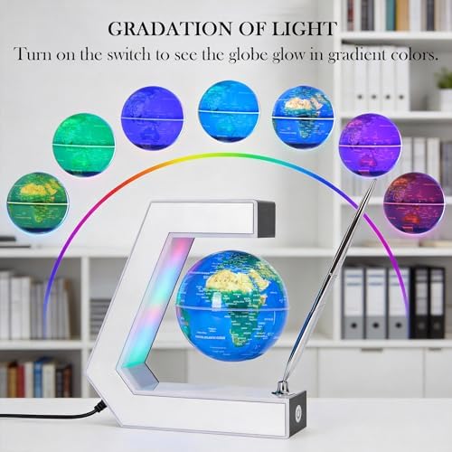 Magnetic Levitation Floating World Earth Globe Lamps With Pen, Cool Office Desk Decor Stuff For Men Boss Unique Birthday Gifts Or Christmas For Men,educational Geography Globe Toys For Kids Learning