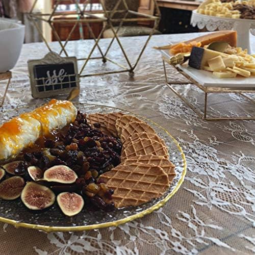 Fowecelt 5 Pack White Lace Tablecloth 60 × 120 Inch for Rustic Boho Wedding Bridal Shower Party Decoration, Classy Rectangle Overlay Long Vintage Embroidered Reception Table Cloth Decor