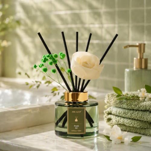 Airkeep Flower Reed Diffuser Set, Fresh Air Diffuser Set, 5.07 Fl.oz (150ml), Home Fragrance, Bathroom, Bedroom & Home Décor, Air Freshener