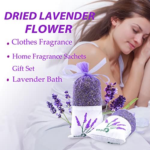 8 Packs French Lavender Sachets for Drawers and Closets Fresh Scents