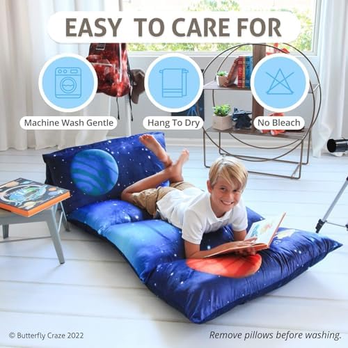 Butterfly Craze Floor Pillow Cover Plush Folding Lounger Bed Cushion Case