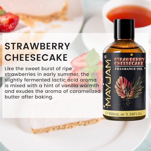 MAYJAM Strawberry Cheesecake Fragrance Oil for Diffusers, 100ML/3.38FL.OZ