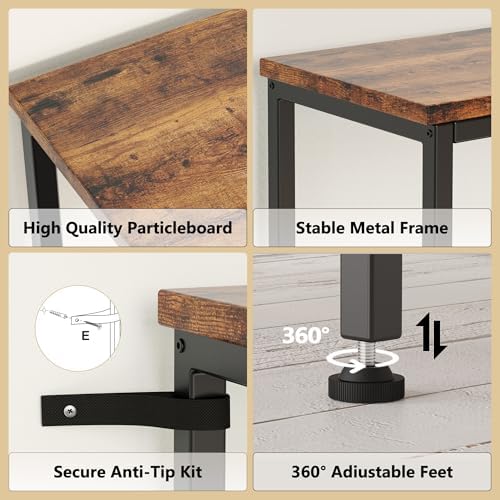 Narrow Console Table, 29.5" Small Entryway Table, Thin EntranceTable, Sofa Table, Behind Couch Table, DisplayTable, for Hallway, Bedroom, Living Room, Foyer, Corridor, Office, Rustic Brown
