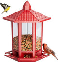 Birdream Bird Feeders for Outdoor Hanging, Fun Installation Pagoda Design Wild Birdfeeder, Attracting Wild Birds Sparrows Finch Cardinal Goldfinch Chickadee - Red