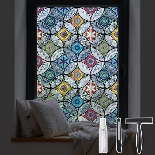 DKTIE Static Cling Decorative Window Film Easy to Install 17.7" x 118.1"