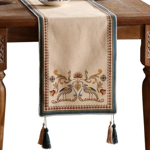 patdrea Designer Vintage French Table Runner,12"X118"