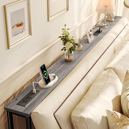 SUPERJARE 79 Inch Sofa Table with 2 Power Outlets and USB-C Ports