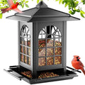 Birdream Bird Feeders for Outdoor Hanging, Assembly Required, 1-Min Easy Setup, Classic Courtyard Design, Attracting Cardinals Chickadees Goldfinches & Sparrows - Black