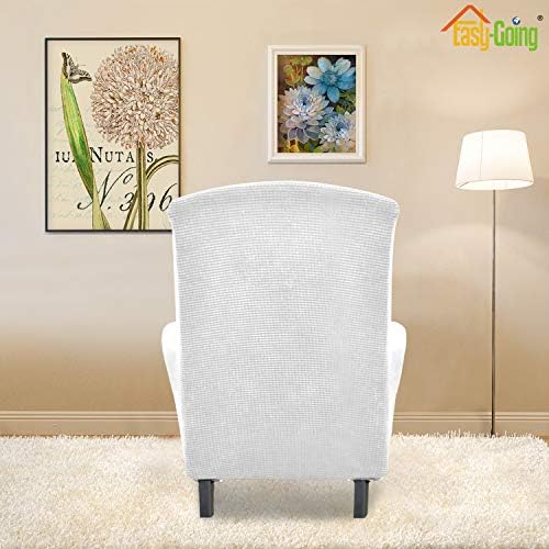 Easy-Going Stretch Wingback Chair Sofa Slipcover Snow White