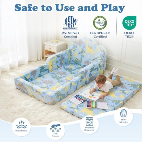 Toddler Floor Bed, Soft Foam Toddler Bed and Kids Bed, No Assembly Required