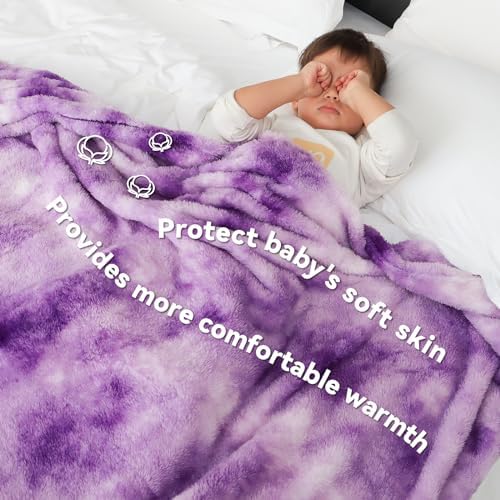 Purple Throw Blanket, Small Fleece Lavender Blankets for Kids Girls 40"x50"