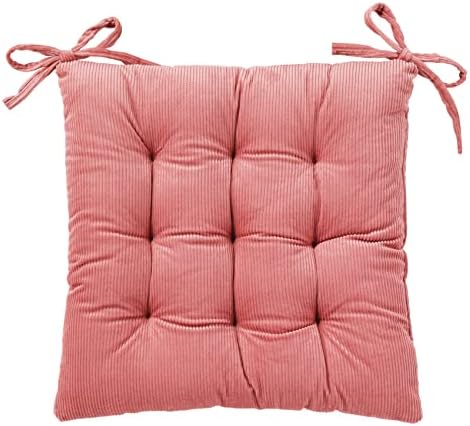 HLOVME Corduroy Chair Cushion with Ties Ultra Soft Warm Floor Cushion for Kids Reading Nook Comfortable Square Seat Cushion for Adult 15.7”x15.7”, Cosmos
