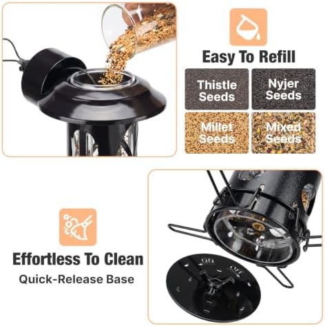 Veehoo Squirrel Proof Bird Feeders for Outdoors Hanging, Holds Up to 3.5 lb