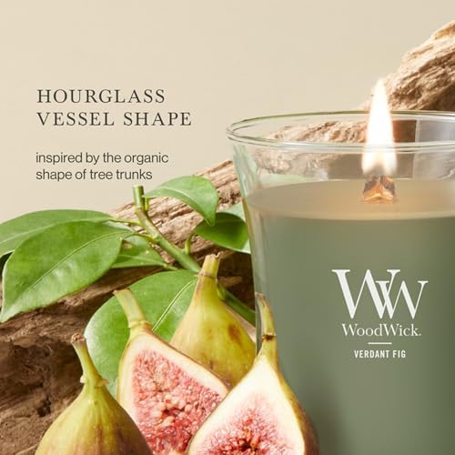 WoodWick Verdant Fig Scented Candle, Crackling Wick, 9.7oz