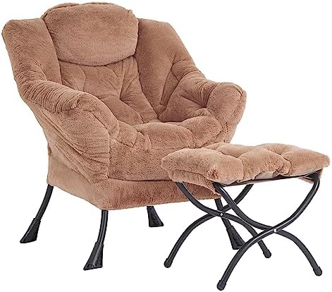 LITA Lazy Chair with Ottoman, Comfy Accent Reading Chair