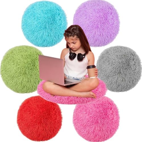 6 Pcs Classroom Carpet– 16" Soft Circle Rug Set
