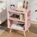 Aenuert Night Stand, Pink Kids Nightstand, Modern End Table with Open Storage, 2-Tier Nursery Bedside Table for Small Space, Living Room, Bedroom