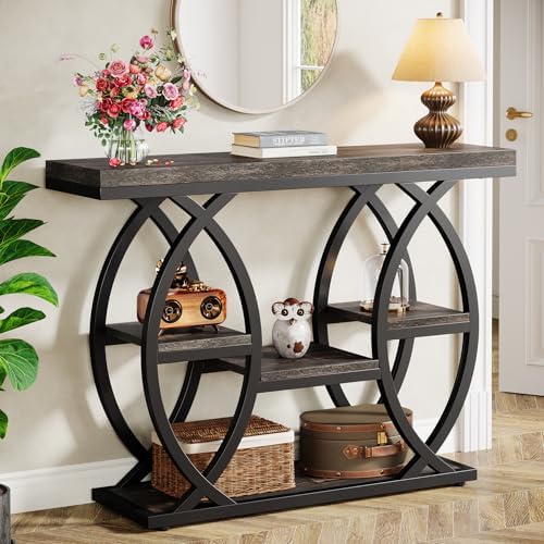 Tribesigns 39.4" Console Table, Sofa Table, Accent Tables, Black Brown
