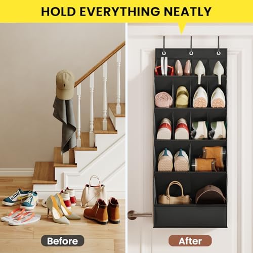 Mefirt Large Over the Door Shoe Organizer for Closet Fit 20 Pairs