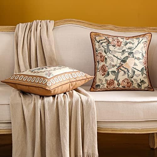 patdrea Designer French Vintage Square Throw Pillow Cover,18"x18"