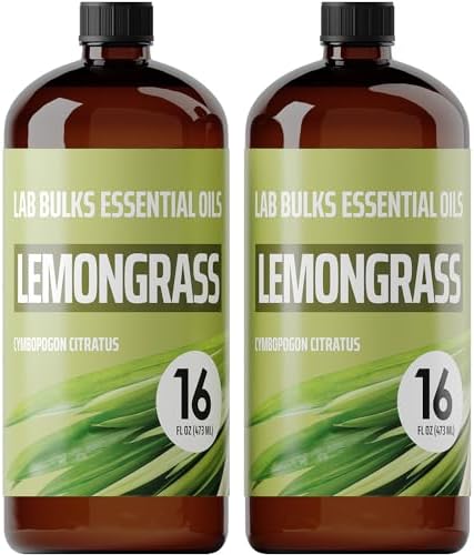 Lab Bulks Lemongrass Essential Oil 16 fl oz (Pack of 2) Bulk Essential Oil for Diffusers, Home Care, Aromatherapy and Candle Making