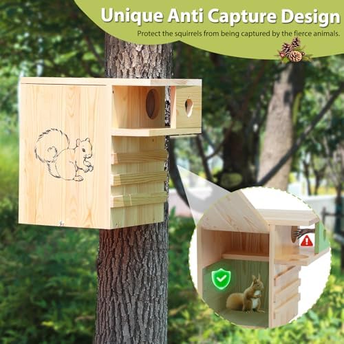 Extra Large Squirrel House for Outside, Squirrel Box with Predator Guard