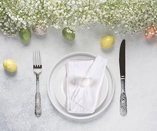 Ramanta Home White Polyester Cloth Napkins Set of 12-18x18 Inches
