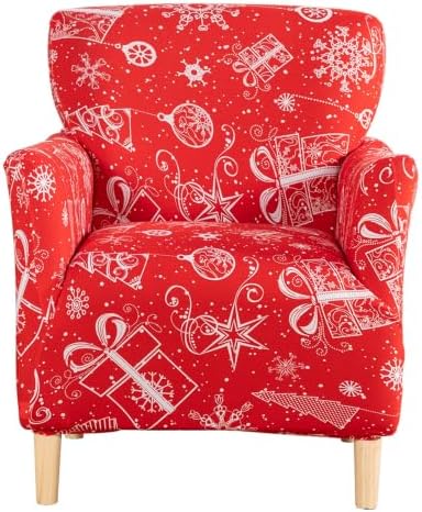 CRFATOP Accent Chair Cover Christmas Armchair Slipcover for Living Room