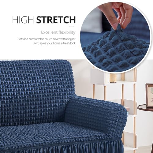 NICEEC Loveseat Covers Washable Love Seat Couch Covers Slipcover with Skirt