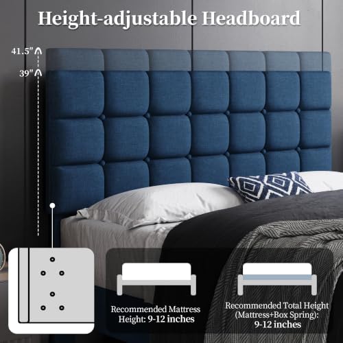 Yaheetech Queen Size Upholstered Tufted Bed Frame with Headboard